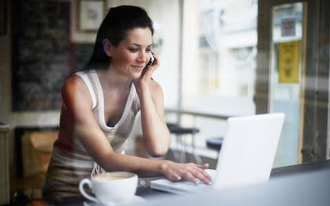 People will be using coffee shops and hotel lobbies more frequently than offices in the future  - Credit:  Tim Robberts Source: Getty Images