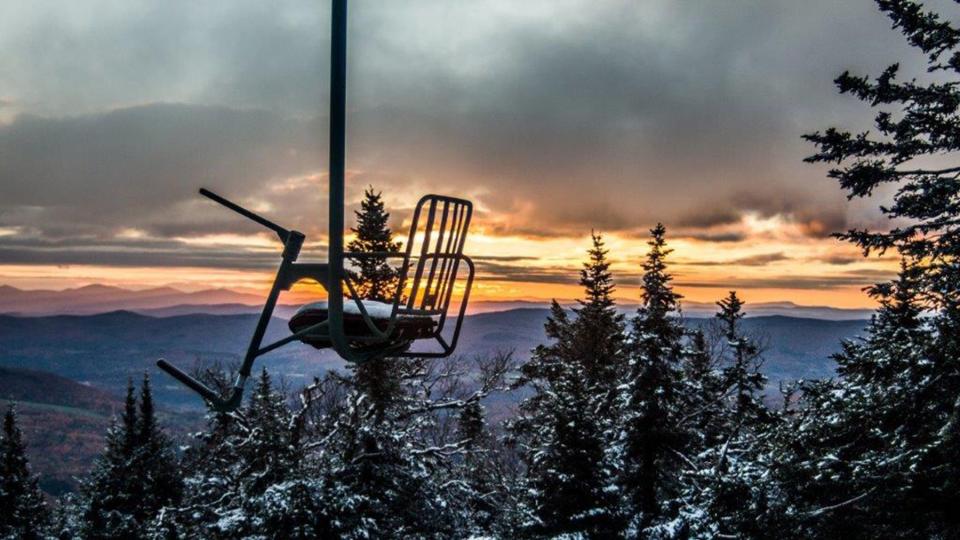 A chairlift at Mad River Glen