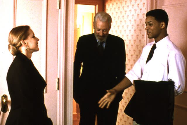 <p>Everett</p> Stockard Channing, Donald Sutherland and Will Smith in a 'Six Degrees of Separation' scene
