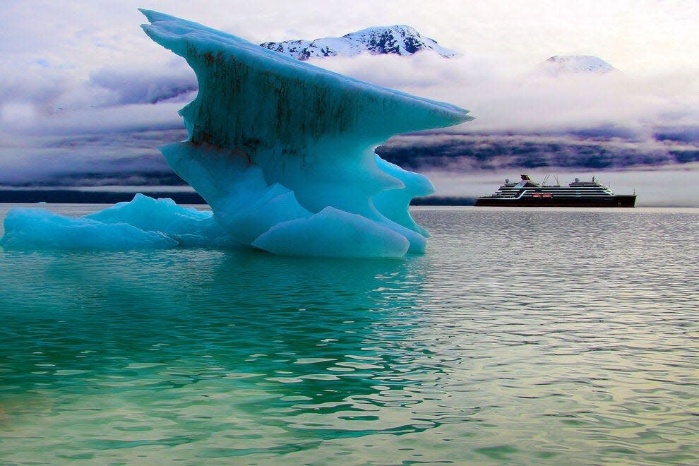 The Seabourn Venture cruising in Patagonia's ice fields