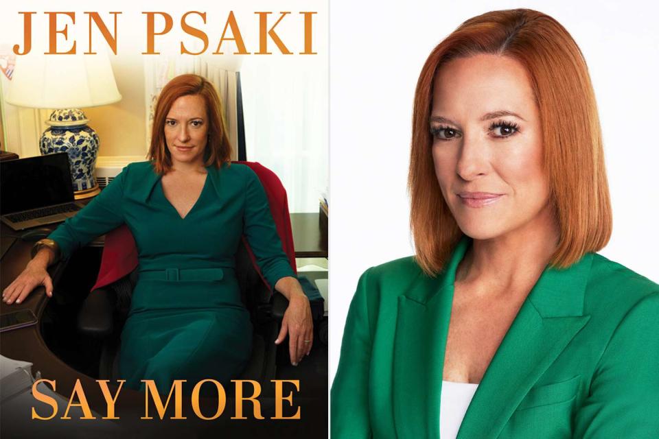 <p>Scribner; Patrick Randak/MSNBC</p> Jen Psaki and her new book, 