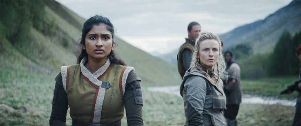 Cinta Kaz Varada Sethu, left, and Vel Sartha Faye Marsay on Aldhani.