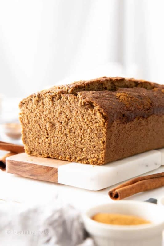 <p>Beaming Baker</p><p>Cozy up with thick slices of tender vegan cinnamon quick bread, bursting with cinnamon flavor and mouthwatering cinnamon sugar topping.</p><p><strong>Get the recipe: </strong><strong><a href="https://beamingbaker.com/vegan-cinnamon-quick-bread/" rel="nofollow noopener" target="_blank" data-ylk="slk:Vegan Cinnamon Quick Bread;elm:context_link;itc:0;sec:content-canvas" class="link ">Vegan Cinnamon Quick Bread</a></strong></p>