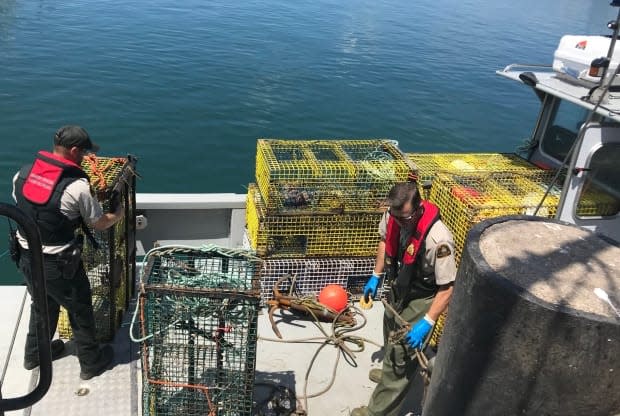 DFO seizes lobster traps in southwest Nova Scotia in this photo from 2018.