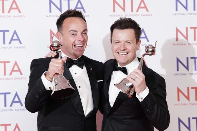 Ant and Dec with their awards