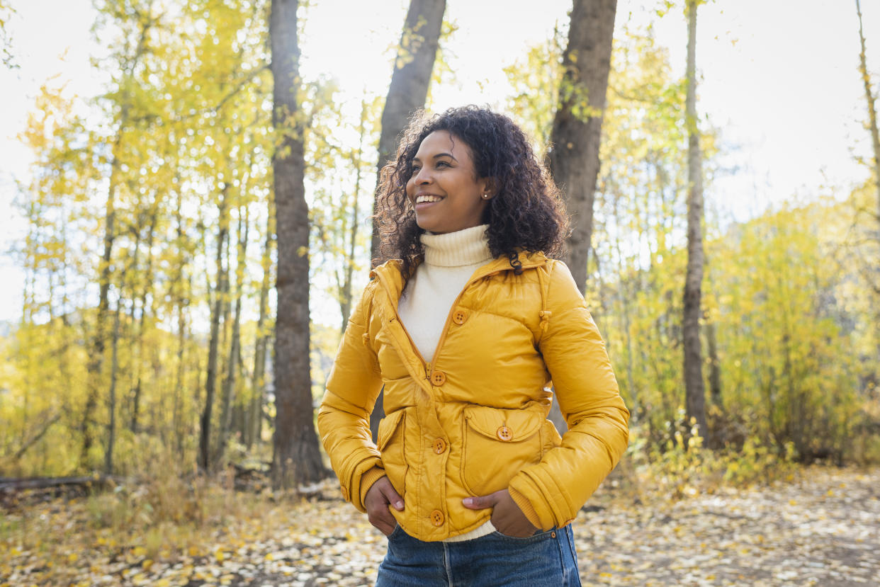 A woman enjoying nature