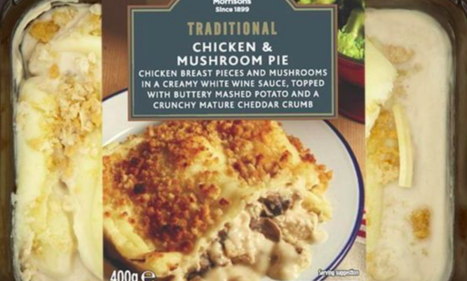 <em>Morrisons is pulling their chicken pies off the shelves because some were fish pies (Morrisons)</em>