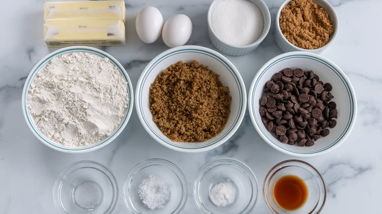 Chocolate chip quinoa cookie ingredients