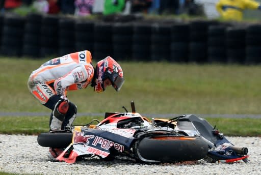 Marquez's crash out at Phillip Island in 2016