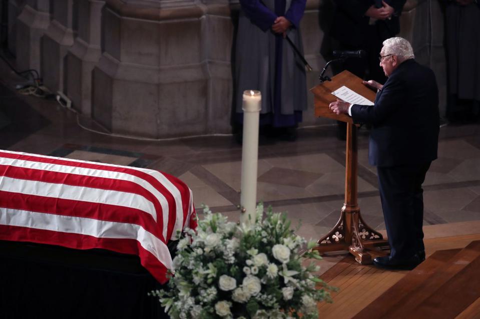 5) Henry Kissinger speaks at John McCain's funeral.
