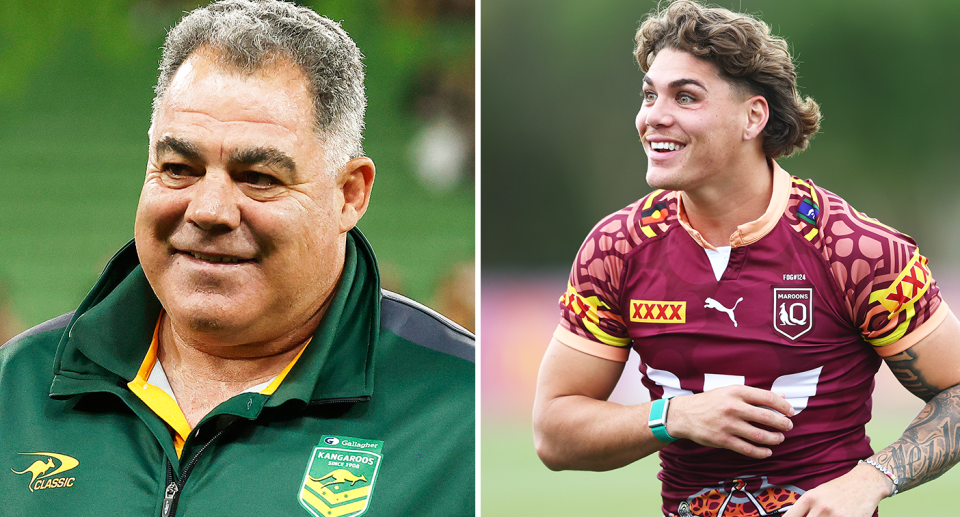 Pictured Mal Meninga left and Reece Walsh right