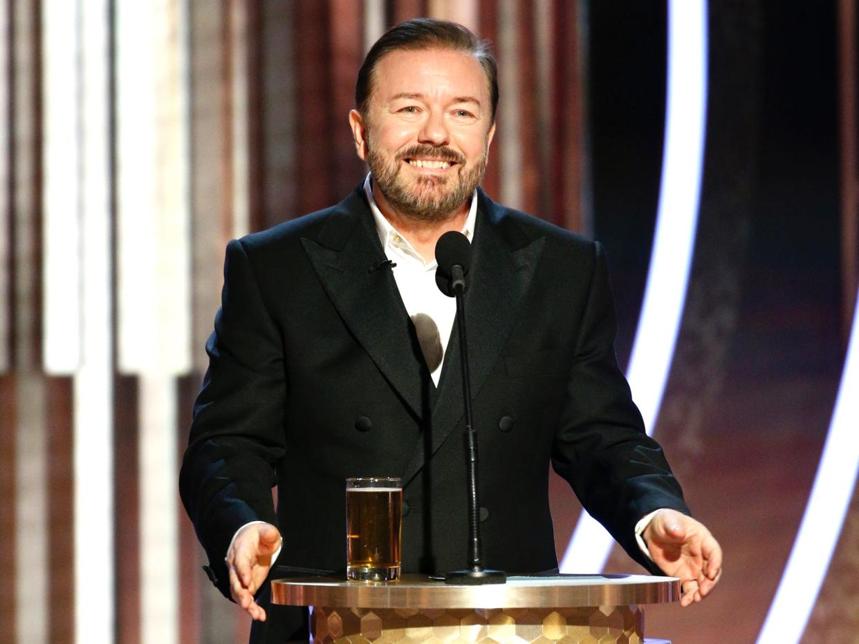 Ricky Gervais 2020 Golden Globes Getty Images 