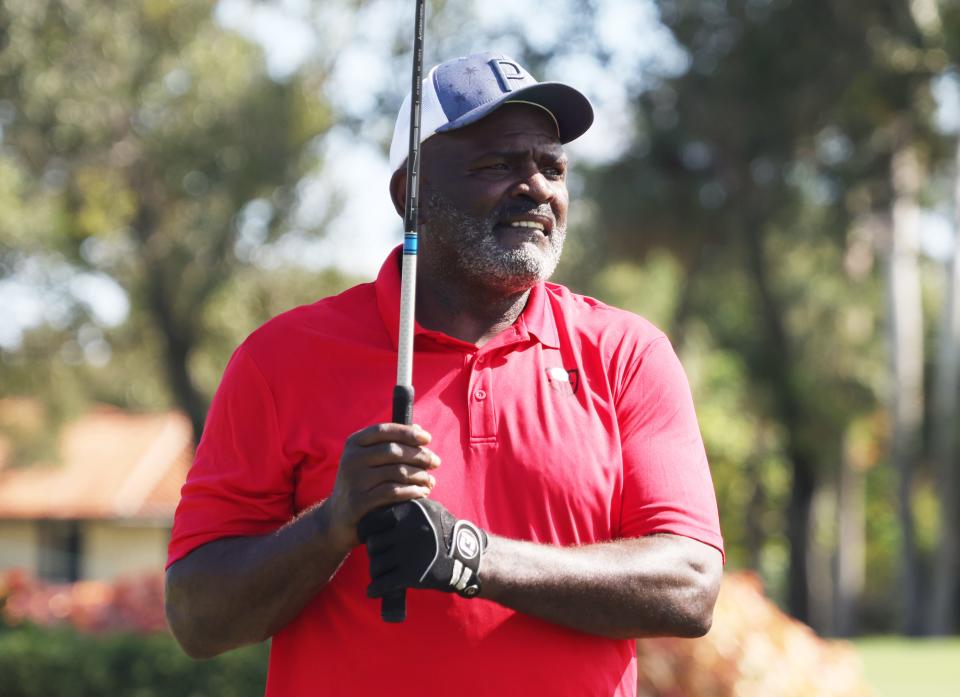 Former Giants Hall of Fame linebacker Lawrence Taylor participated in Wednesday's TimberTech Pro Am.