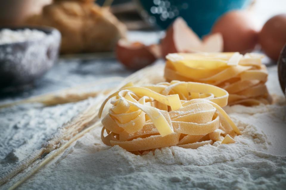 Homemade fettuccine noodles