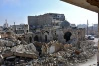 Destruction in Aleppo's Bab al-Nairab neighbourhood, pictured on December 10, 2016