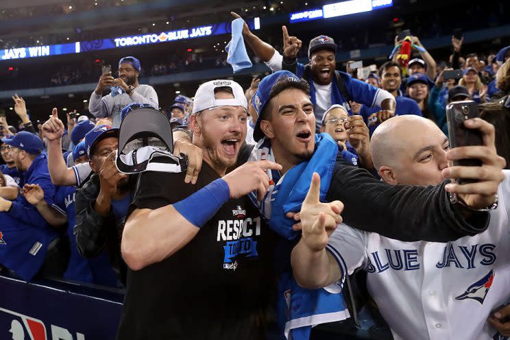 Josh Donaldson, fantasy first-rounder and man of the people. (Photo by Tom Szczerbowski/Getty Images)