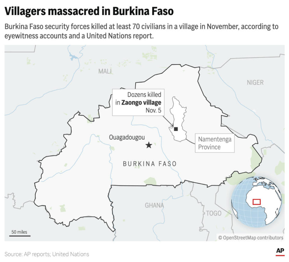 Dozens of people were killed by Burkina Faso's security forces in a village in November, according to eyewitnesses. (AP Digital Embed)