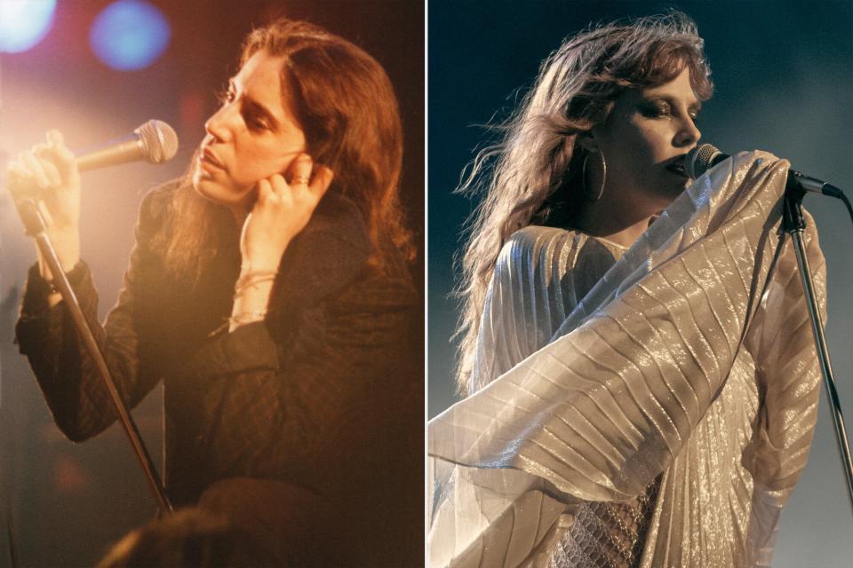 LONDON, UNITED KINGDOM - SEPTEMBER 5: Patti Smith performs on stage at Wembley Arena, on September 5th, 1979 in London, England. (Photo by Pete Still/Redferns); Daisy Jones and The Six - First Look