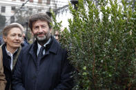 Italian Culture Minister Dario Franceschini People visits the newly restored Royal Gardens in Venice, Italy, Tuesday, Dec. 17, 2019. Venice’s Royal Gardens were first envisioned by Napolean, flourished under Austrian Empress Sisi and were finally opened to the public by the Court of Savoy, until falling into disrepair in recent years. After an extensive restoration, the gardens reopened Tuesday as a symbol both of the lagoon city’s endurance and the necessity of public-private partnerships to care for Italy’s extensive cultural heritage. (AP Photo/Antonio Calanni)