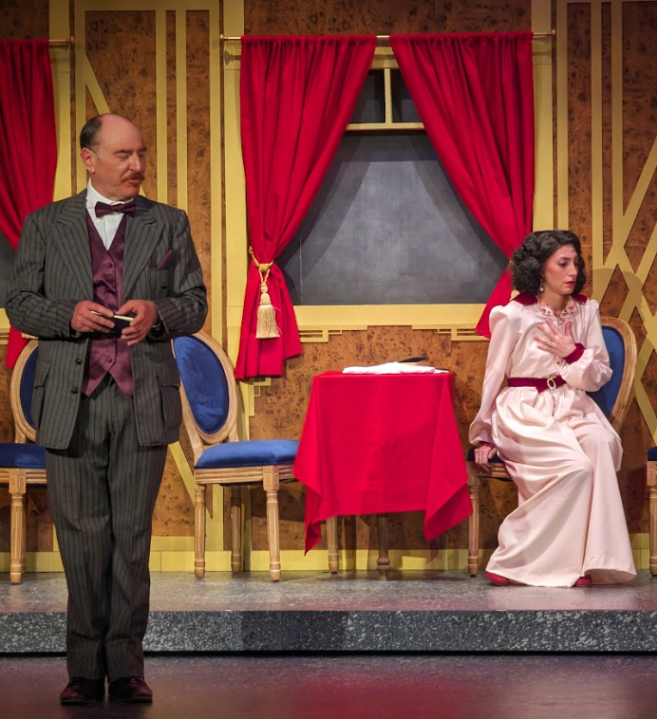 Tom Walljasper and Cara Moretto in the new Circa production of “Murder on the Orient Express.”