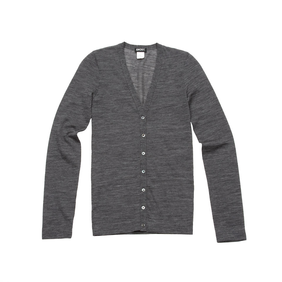 DKNY grey wool cardigan