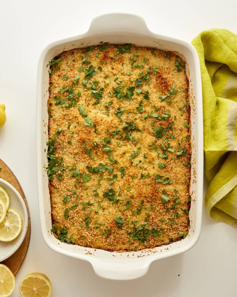 Chickpea Casserole with Lemon, Herbs & Shallots