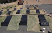 Grave of Sarah Francesca "Sally" Mugabe, the first wife of Robert Mugabe is seen next to two un-occupied graves at the National Heroes Acre in Harare