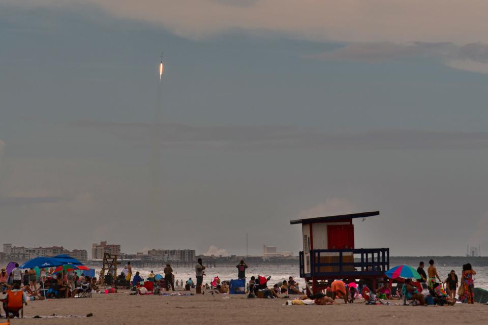 SpaceX launch at 5:04 p.m. ET Wednesday, June 29, of a Falcon 9 rocket and communications satellite from Launch Complex 40 at Cape Canaveral Space Force Station in Florida. 