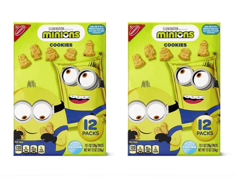 Aldi photo of minion cookies in yellow-green packaging