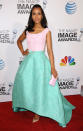 The other NAACP Image Awards getup we gushed over belonged to Kerry Washington. In addition to looking flawless in her two-tone Oscar de la Renta masterpiece, Neil Lane baubles, and nude Louboutins, Kerry carried away two statues, including Outstanding Actress in a Drama Series ("Scandal") and Outstanding Supporting Actress in a Motion Picture (<a href="http://movies.yahoo.com/movie/django-unchained/" data-ylk="slk:"Django Unchained";elm:context_link;itc:0;sec:content-canvas" class="link ">"Django Unchained"</a>). Well-deserved! (2/1/2013)