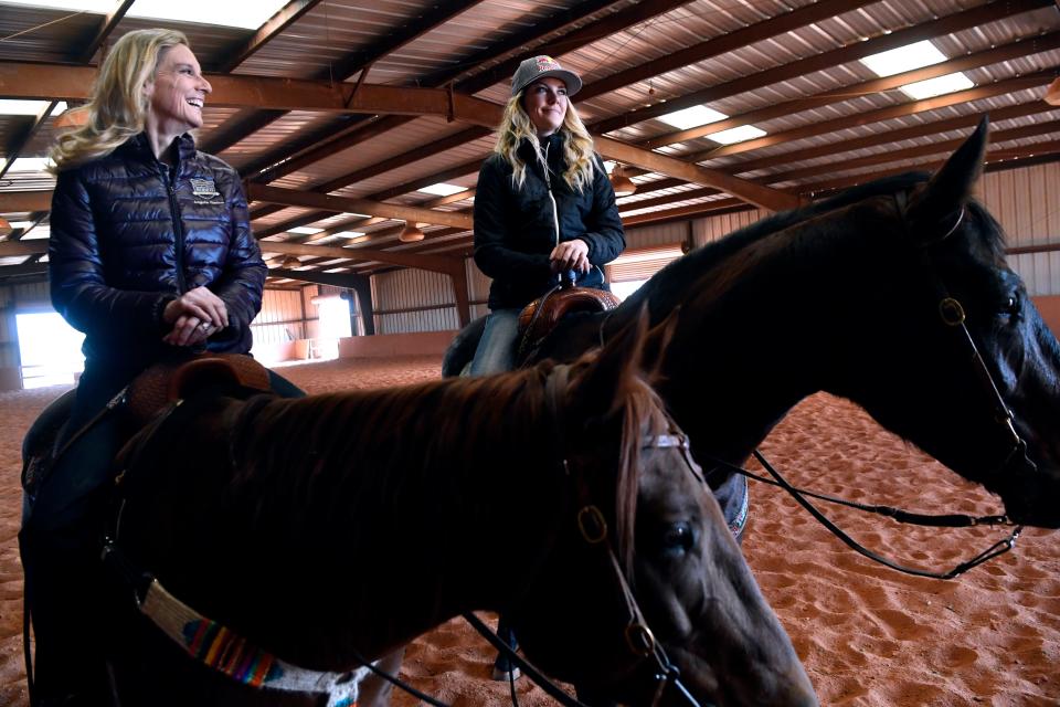 Angela Ganter and her daughter Jackie at Lone Star Stables on Nov. 19, 2018.