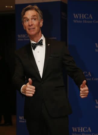 Bill Nye the Science Guy arrives on the red carpet for the annual White House Correspondents Association Dinner in Washington, U.S., April 30, 2016. REUTERS/Jonathan Ernst