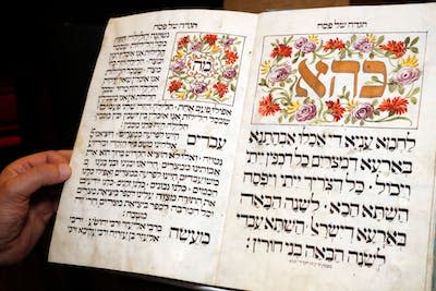 An illustrated Haggadah from the late 18th century. <a href="https://www.gettyimages.com/detail/news-photo/old-illuminated-haggadah-a-jewish-text-that-sets-forth-the-news-photo/923390426?adppopup=true" rel="nofollow noopener" target="_blank" data-ylk="slk:Godong/Universal Images Group via Getty Image;elm:context_link;itc:0;sec:content-canvas" class="link ">Godong/Universal Images Group via Getty Image</a>