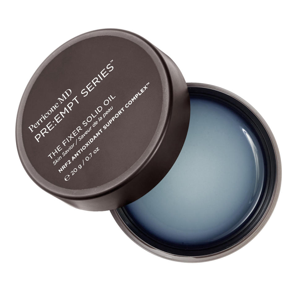 <p>This multitasking balm will help you streamline the running list of products you plan on packing. Use the oil-gel hybrid to moisturize dry skin, tame flyaway hairs, and unruly brows. </p>