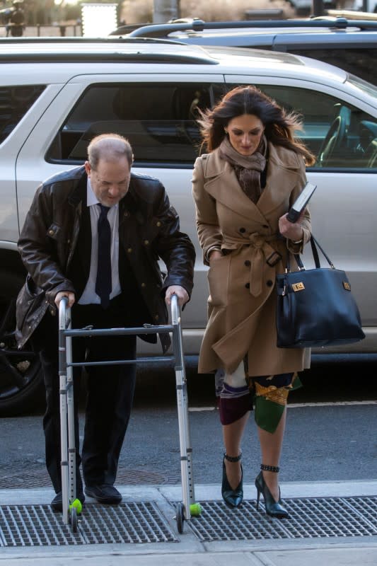 Film producer Harvey Weinstein arrives with his attorney Donna Rotunno at New York Criminal Court in the Manhattan borough of New York City