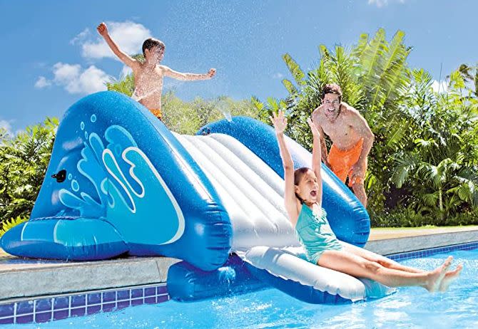 A fun sprinkler accessory for the pool. Find this Intex water slide inflatable play center for $115 on <a href="https://amzn.to/38f00EX" target="_blank" rel="noopener noreferrer">Amazon</a>.
