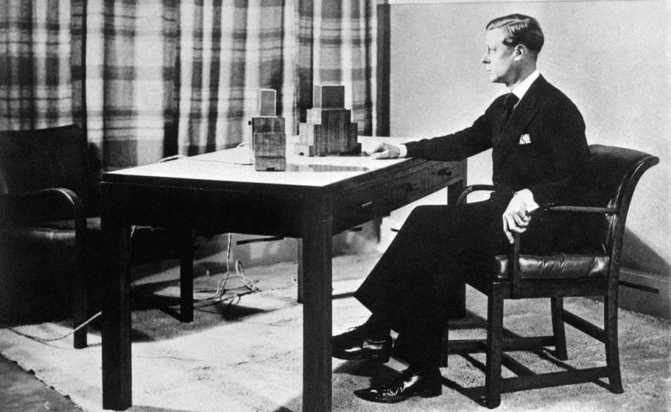 Edward VIII, pictured making his first broadcast as monarch, abdicated in 1936 (PA) (PA Archive)