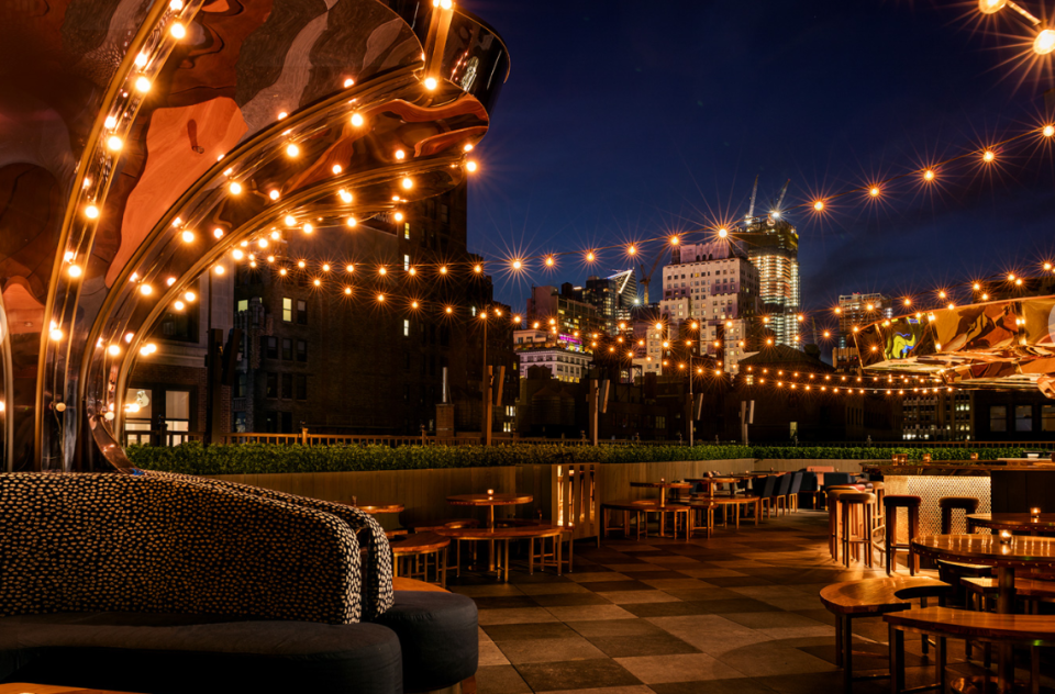 Moxy’s ‘Magic Hour’ bar is a spectacular adult playground. Source: Moxy Hotels