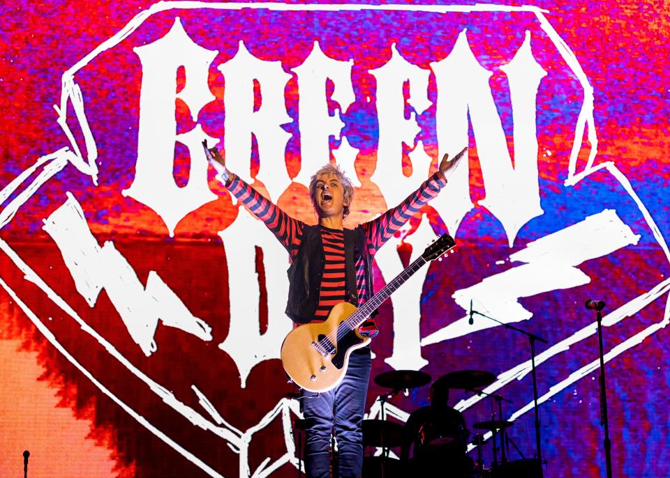 Green Day performs at the Harley-Davidson Homecoming Festival on July 14. The band will return to Milwaukee for a performance at American Family Field Aug. 14.