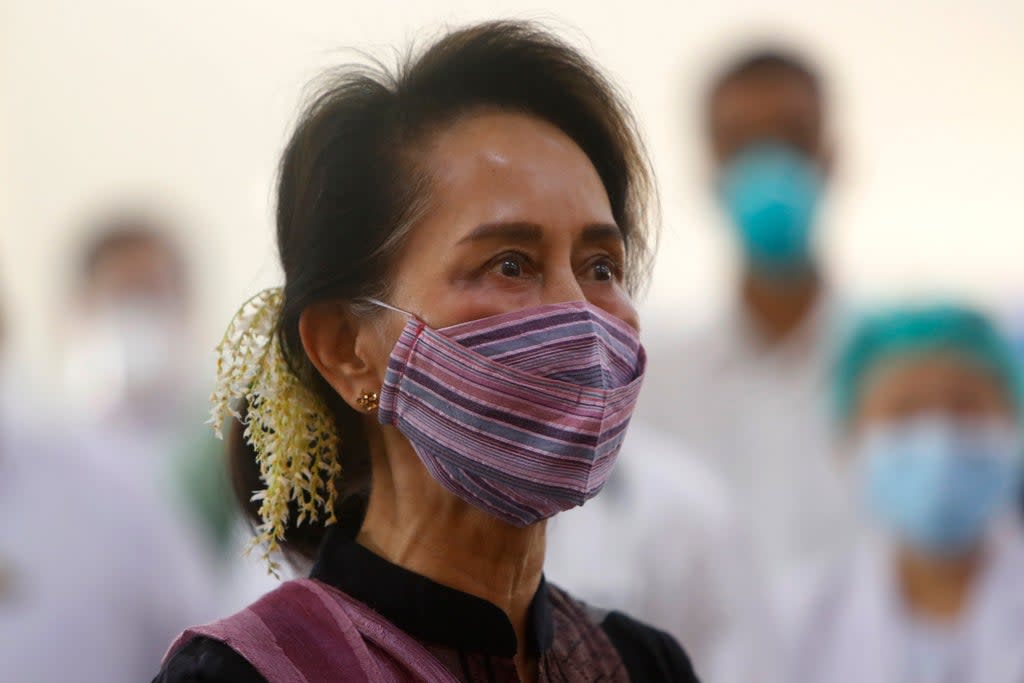 Myanmar’s ousted leader Aung San Suu Kyi (AP)