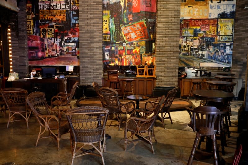 An empty bar due to the coronavirus disease (COVID-19) outbreak, is seen in Chinatown, one of the city's top tourist spots, in Bangkok