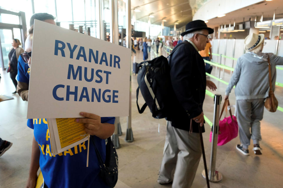Grève massive chez Ryanair en 2018 (Crédit : Reuters/Heino Kalis)