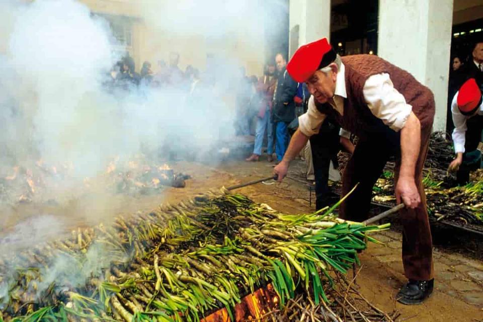 los calçots son una especie de cebolla alargada con denominación de origen 