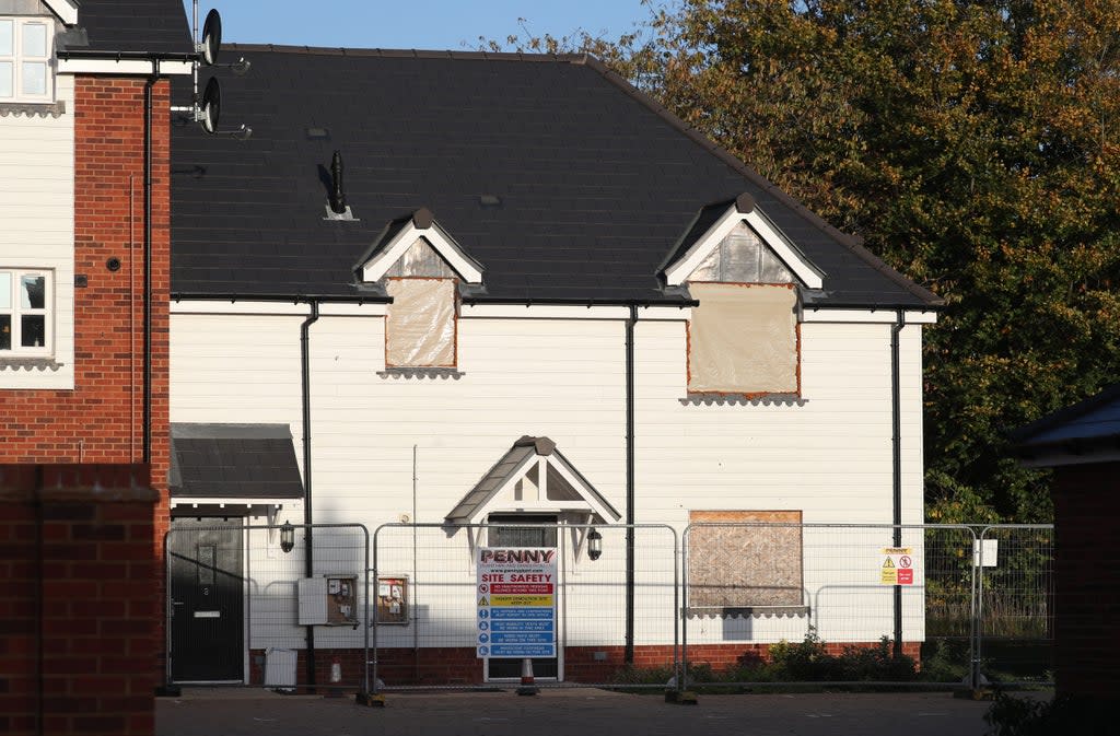 General view of the start of demolition work at the former home of Novichok victim Charlie Rowley, on Muggleton Road, Amesbury, Wiltshire (Andrew Matthews/PA) (PA Archive)