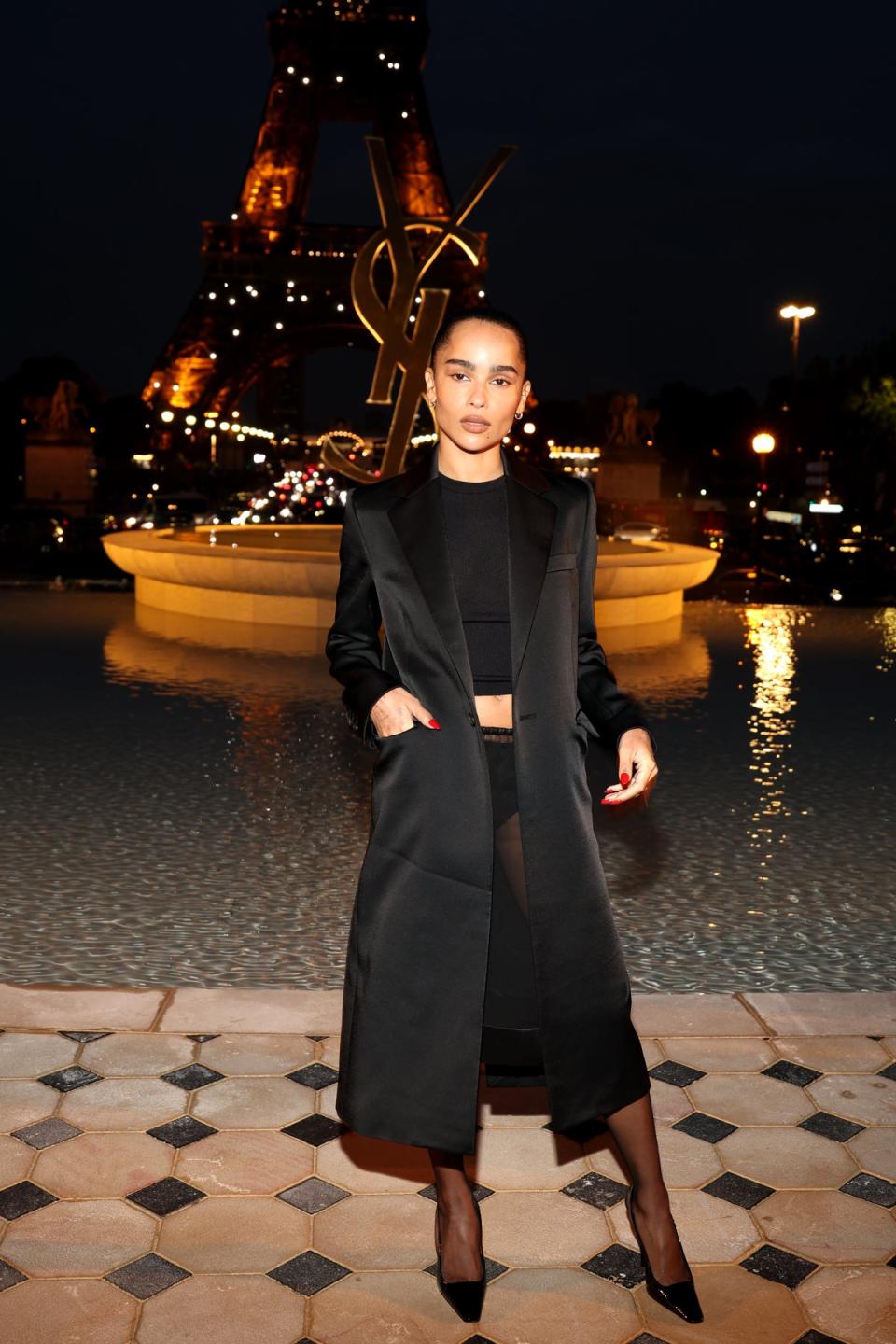 Zoe Kravitz, who is the face of YSL, at the show in Paris (Getty Images)