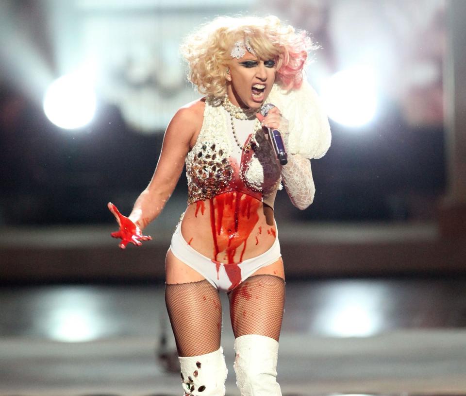 Lady Gaga at the VMAs in 2009 (Getty Images)