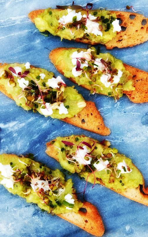 Goat Cheese Avocado Crostini