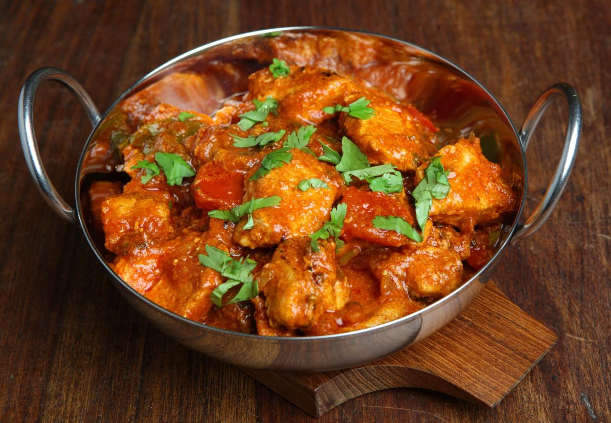 Indian chicken tikka jalfrezi curry