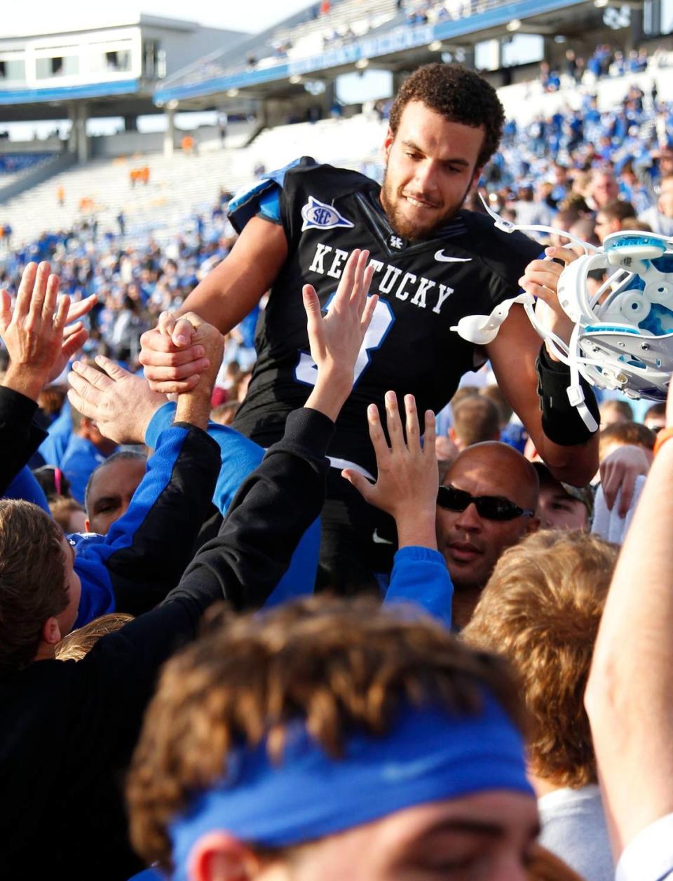 Wide receiver Matt Roark was forced to start at quarterback after injuries to Morgan Newton and Maxwell Smith and engineered a Kentucky win for Coach Joker Phillips that ended the Wildcats’ 26-game losing streak to the Volunteers.