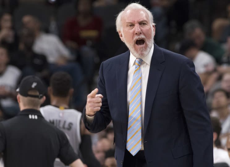 Gregg Popovich is understandably frustrated. (Associated Press)